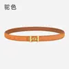 Cinturón Fino de Piel Genuina para Mujer, Estilo Coreano, Hebilla Metálica Simple Decorativa, Elegante Cinturón Casual de Piel de Vaca para el Trabajo