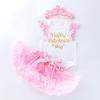 Ropa de verano nueva para niñas de algodón de clase A de 0 a 2 años, traje de falda estilo princesa para San Valentín, outlet de fábrica