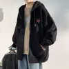 Jaqueta da moda estilo americano para meninos, novo modelo primavera e outono 2006, moletom cardigã com capuz de corte solto para adolescentes e estudantes