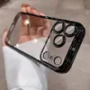 Funda Transparente de TPU Electroplateada Adecuada para iPhone 17 Pro Max con Película Protectora para Lente de Cobertura Total, Funda Protectora Apple 16 Pro