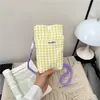 Nueva bolsa para teléfono pequeña de cuadros estilo coreano, bolso cruzado, bolso de hombro, bolso de teléfono diario moderno y a la moda para ir de compras