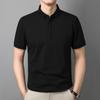 Camiseta de lapela masculina de manga curta frisada camisa polo verão top roupas de meia manga Ice Silk sensação legal Paul gola t-shirt