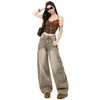 Jeans Americanos de Pierna Ancha para Mujer de Marca Popular, Novedad Primavera 2026, Pantalones de Guadaña Vintage Lavados de Corte Holgado hasta el Suelo