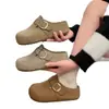 Zapatillas Boken para mujer, nuevo estilo primavera/verano 2026, de exterior con punta abierta, zapatillas frescas de otoño, zapatos estilo francés con suela gruesa Birkenstock