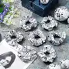 Nuevos lentejuelas cuadradas de plata transfronterizas anillo para el pelo de intestino grueso grande anillo de intestino grueso de lujo ligero accesorios para el pelo para mujer anillo de pelo de alta elasticidad venta al por mayor