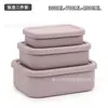Lonchera Rectangular con Tapa de Silicona, Lonchera Apta para Microondas, Recipiente Sellado para Conservación de Alimentos, Calentable y Aislado