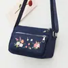 Nuevo Bolso Pequeño Bordado para Madre de Mediana Edad Bolso de Nailon para Mujer Bolso Cruzado Bolso de Lona Ligero Multicapa Casual para Mujer