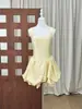 Vestido Feminino 2026 Primavera Verão Estilo Desejo Puro Francês Decote Quadrado Alças Finas Babados Fluido Bodycon Emagrecedor Linha A