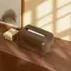 Nova Caixa de Lenços Estilo Chinês Estilo Retrô Imitação de Madeira para Sala de Estar Doméstica Caixa de Lenços para Desktop Enfeites Criativos Caixa de Guardanapos
