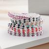 Pulseira de strass versátil pulseira de senso avançado pulseira de diamante atacado pulseira elástica totalmente cravejada de diamantes pulseira de strass de 4 fileiras pulseira feminina