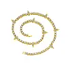 Colar de corrente cubana com costura de diamante estilo hip-hop europeu e americano, hipster, boate, pulseira de corrente de clavícula, joias legais