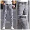 Jeans Preto Puro de Alta Qualidade Outono Novo Não Desbota Masculino Primavera e Outono Elástico Largo Reto Casual Calças Longas