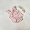 Roupas para Recém-Nascidos Suéter Bebê Outono e Inverno Suéter com Alça de Folha de Lótus Roupa de Peido Colete de Tricô para Meninas Roupas de Escalada
