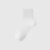 Calcetines blancos, calcetines unisex de media pantorrilla, color liso, modernos, calcetines largos, calcetines de algodón transpirables y absorbentes de sudor, estilo deportivo