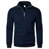 Sudadera casual de media cremallera con cuello alto, transfronteriza, moderna, simple, holgada, talla grande, sudadera de forro polar para hombre de Amazon