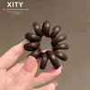 Elástico de Cabelo Estilo Cordão de Telefone com Estampa de Leopardo Retrô para Mulheres, Prendedor de Rabo de Cavalo Simples Sem Costura, Acessório de Cabelo Versátil para o Dia a Dia com Alta Elasticidade