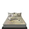 Lujo Ligero Jacquard Carbón Hielo 900D Sábanas Colchonetas Suaves Refrigeradas Clase Amigable con la Piel Transpirable Lavables a Máquina Colchoneta de Seda de Hielo para Dormir Desnudo