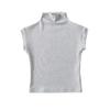 Camiseta Feminina Sexy Justa que Valoriza a Figura de Dongdaemun, Coreia do Sul, Look Emagrecedor, Gola Média-Alta, Manga Curta, Versátil, para Usar por Baixo