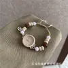 Pulsera de reloj con cuentas color café con leche, reloj de cuarzo simple y artístico estilo ins, retro versátil y de nicho para estudiantes y mujeres
