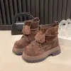 Botas Martin de ante retro para mujer, nuevas botas de trabajo de suela gruesa versátiles de estilo británico con cordones, que aumentan la altura, botines de moda