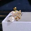 Accesorios DIY aretes de botón de perla dulce elegantes de plata de ley S925 con colgante de lazo engaste de plata 7-12 mm