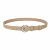 Cinto Feminino de Couro Genuíno Decorativo Simples Versátil com Fivela Prateada para Jeans Camurça Exclusivo Transfronteiriço Novo em Estoque