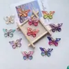 Nueva mariposa acrílica de color degradado, mariposa de dos colores, carcasa para teléfono móvil, agujero para zapatos, accesorios