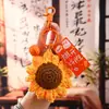 Ganar el Primer Premio de un Solo Golpe: Lana Crochet Girasol Llavero Colgante para Bolso Regalo de Graduación al por Mayor Colgante de Flor para Bolsa