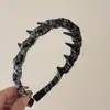 Tiara Longa com Dentes Envolvida em Tecido Xadrez para Mulheres no Verão para Mostrar Cabelo Volumoso, Acessórios de Cabelo Presilha para o Dia a Dia