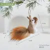 Pingente de Decoração de Árvore de Natal Poste de Escalada Boneco Esquilo Artificial de Espuma Enfeites de Desenho Animado de Mesa de Natal Layout de Cena