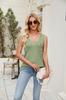 2025 Ropa de mujer europea y americana Amazon Primavera y Verano Nuevo Color sólido Cuello en V Bolsillo suelto Chaleco tipo jersey Top