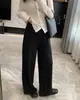 Calça de Moletom Feminina com Cordão, Perna Larga e Efeito Drapeado, Cintura Elástica, Calça Casual Reta Solta, Macia e Leve, Emagrecimento, Calça Comprida
