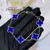 Versão de Luxo Pulseira de Trevo de Cinco Folhas em Calcedônia Van Cleef & Arpels com Ouro Rosa, Cristal Rosa, Diamante, Ágata, Trevo da Sorte e Pulseira de Madrepérola para Mulheres