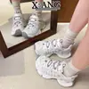 Zapatos de Papá de Cuero Genuino para Mujer Nuevos Primavera y Verano 2026 Zapatos para Mujer de Suela Gruesa que Aumentan la Altura Zapatos Deportivos Casuales de Malla Transpirable