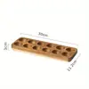Artesanías de Madera Transfronterizas Compartimento de Madera Maciza Estante Fijo para Huevos Bandeja de Madera de Acacia Bandeja Caja de Almacenamiento para Refrigerador Cocina