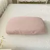Funda de almohada acolchada de algodón puro color sólido, algodón lavado, lavable, transpirable y cómoda para todas las estaciones, adecuada para dormitorios de estudiantes