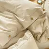 Nuevo Estilo de Botón Retro Estilo MUJI Juego de Cuatro Piezas Juego de Tres Piezas de Algodón Lavado Japonés Estilo Lujo Ligero INS Dropshipping