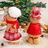 Boneco de Gengibre Retrátil de Natal Transfronteiriço Boneco Casal Chefe de Cozinha Fofo Decoração de Janela em Tecido