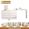 Mesa de Toucador Integrada para Quarto Estilo Creme Gaveteiro Multifuncional para Quarto Canto Arredondado Mesa de Maquiagem Retrátil de Canto Armário de Armazenamento