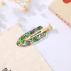 Pinza para el Cabello Vintage de Acrílico sin Costuras con Acetato de Brillo Colorido, Pinza de Pico de Pato Lateral para Flequillo, Pinza Recta para Flequillo
