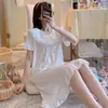 Pijama Feminino de Verão Manga Curta Gola Peter Pan Doce Fofo Estilo Coreano Camisola Roupas de Casa Femininas para Estudantes