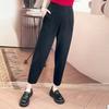 Pantalones de punto adelgazantes casuales de cintura elástica con cuatro agujas planas de cachemir de estambre de 16 pines de alto lujo, pantalones de abuela, pantalones de cachemir para otoño e invierno