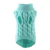 Pet dog dog camisola moda outono e inverno novas roupas para animais de estimação cor sólida torção malha roupas quentes confortáveis