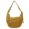 Bolsa Transversal Feminina Minimalista Estilo Japonês, Grande Capacidade, Cor Sólida, Versátil Bolsa Bolinho, Leve para o Trabalho, Bolsa de Ombro para Aula de Estudante