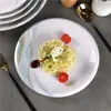 Bandeja redonda de melamina para servir comercial, plato redondo de autoservicio para comida rápida, tazón de arroz con aderezo, plato redondo de plástico imitación porcelana para hotel y restaurante, plato para comida fría