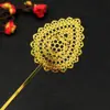 Joyas Yingyi DIY Modelo de Restauración Dinastía Ming Estilo Tang Flor de Hilo Dorado Pasador de Pelo Forma de Flor Estilo Antiguo Accesorios para el Cabello Piezas de Material