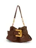 Bolso de Hombro Tipo Tote Nube de Cuero Suave Plegado de Moda para Mujer con Hebilla de Cinturón Versátil Bolso de Mano Estilo Biker