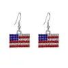 Pendientes de Gancho para Oreja con Bandera del Día de la Independencia de EE. UU. Accesorios Creativos para la Oreja de Vacaciones Joyería de Fiesta Celebración de Estrellas Pendientes Transfronterizos
