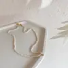 Colar de Pérolas de Água Doce em Partículas Pequenas com Formato Corrente de Clavícula Feminino Estilo Frio Simples Elegante Moderno
