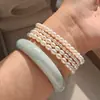 Pulseira de Pérolas de Água Doce Naturais, Não Precisa Remover ao Lavar as Mãos, Pulseira de Pérolas Arroz Prata de Lei 925, Atacado